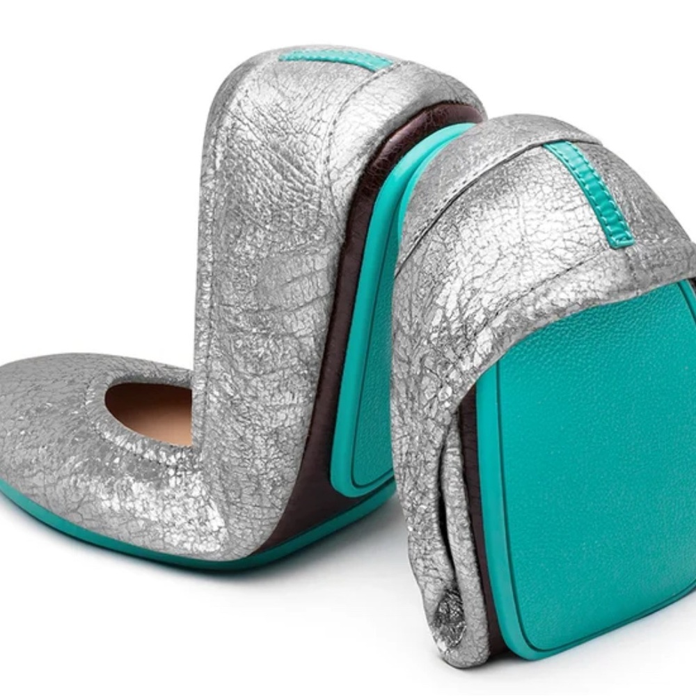Tieks Silver and Teal Ballet Flats